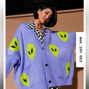 Dressed in LALA purple alien cardigan S/M